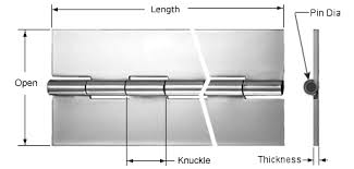 Stainless Steel Piano Hinge. 1200mm Long, 50mm, 3.15mm Pin Cabinet Boat Trailer - Image 2