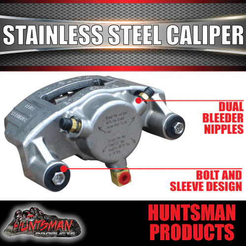 Stainless Steel Trailer Hydraulic Ventilated Disc 6 Stud L/C Brake Kit. S/S Pads - Image 4