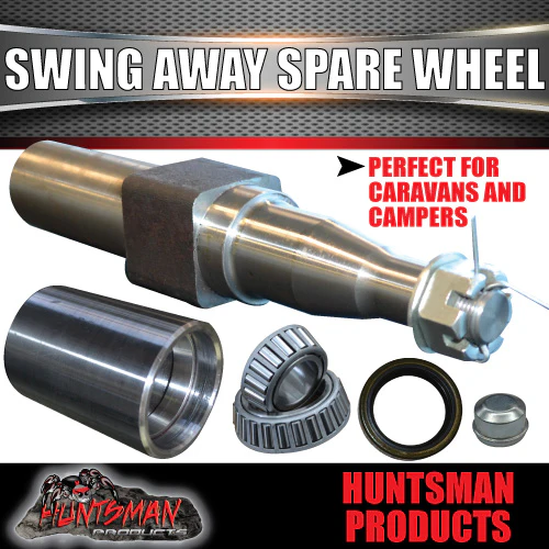 Rear Bar Swing Away Spare Wheel Bracket Hinge Kit. Machined 45X250mm Square Stub Axle For 4wd & Camper Trailers
