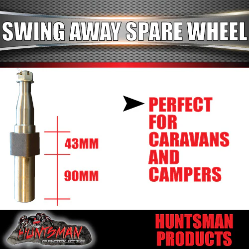 Rear Bar Swing Away Spare Wheel Bracket Hinge & Lock.  Machined 45X250mm Square Stub Axle For 4wd & Camper Trailers - Image 3
