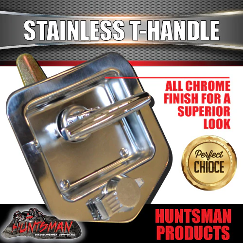 T Handle Locks With Studs. Stainless Steel, Flush Mount, - Image 5