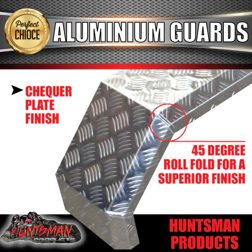 Aluminium Tandem Trailer Caravan Mud Guards 1590mm x 250mm. Suit Slipper Springs. TIG Welded - Image 6