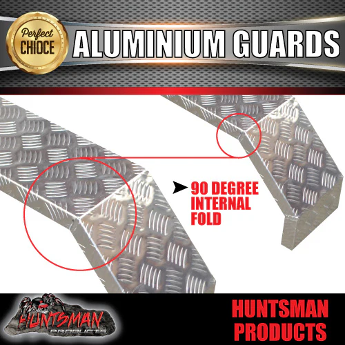 Aluminium Tandem Trailer Mud Guards 1740mm x 250mm. Suit Rocker Roller Springs. TIG Welded - Image 3