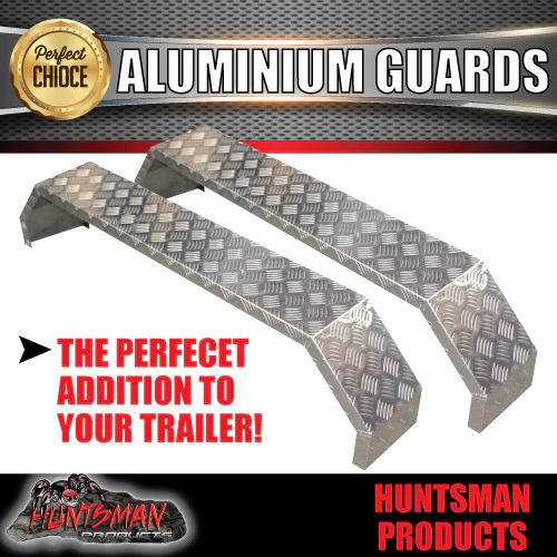 Aluminium Tandem Trailer Mud Guards 1740mm x 250mm. Suit Rocker Roller Springs. TIG Welded - Image 4