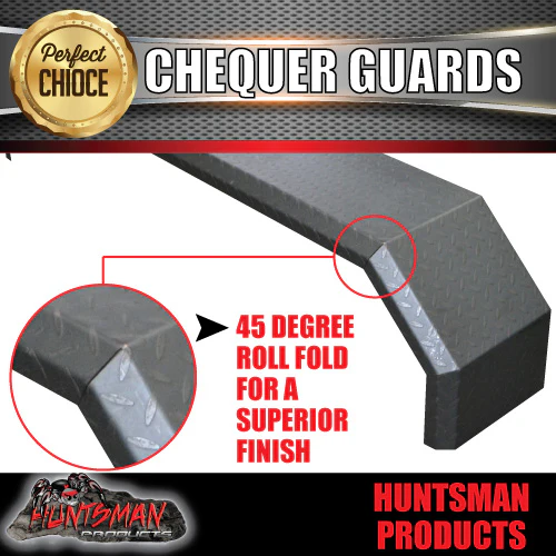 X2 Off Road 1900mm x 330mm Tandem Trailer Mudguards & Steps. Chequer For Rocker Roller Springs - Image 4
