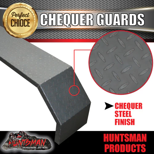 X2 Off Road 1900mm x 330mm Tandem Trailer Mudguards & Steps. Chequer For Rocker Roller Springs - Image 6
