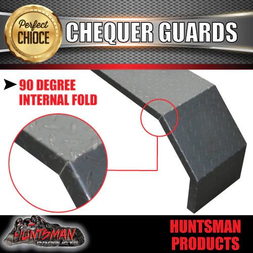 2x Off Road 1820mm x 330mm Tandem Trailer Chequer Mudguards & Steps. For Slipper Springs - Image 6