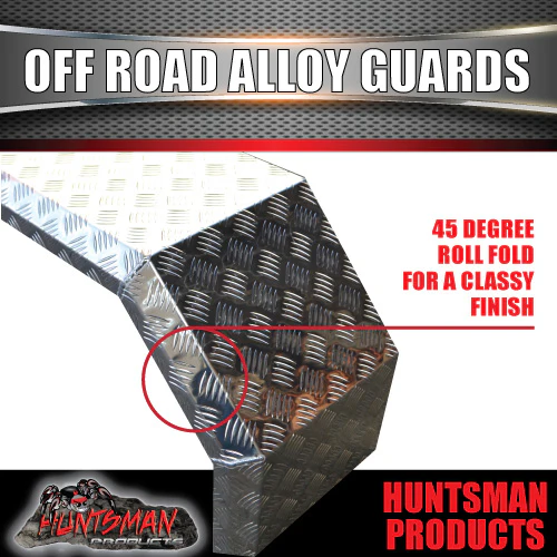 Aluminium Tandem Trailer Mud Guards 1900mm x 330mm. Suit Rocker Roller Springs. TIG Welded - Image 3