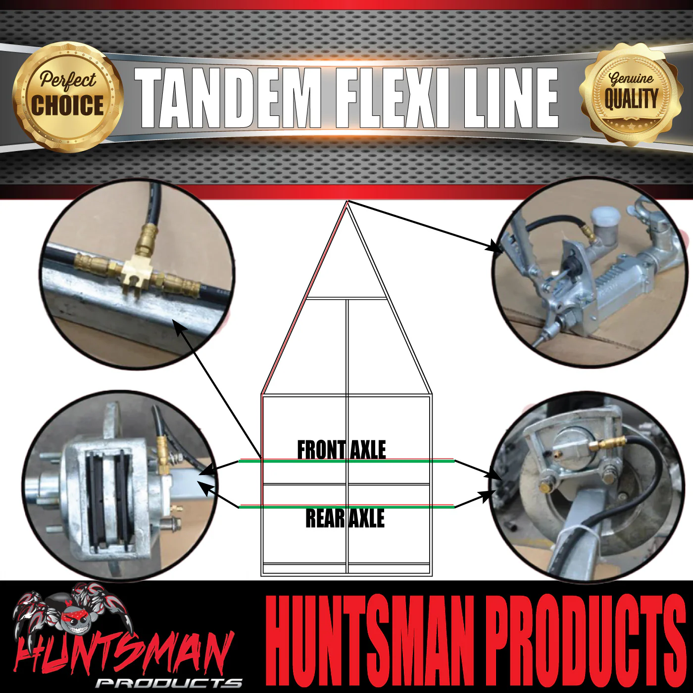 Tandem Boat Trailer Caravan Twin Brake Axle Hydraulic Disc Drum Brake Flexi Hose Line Kit