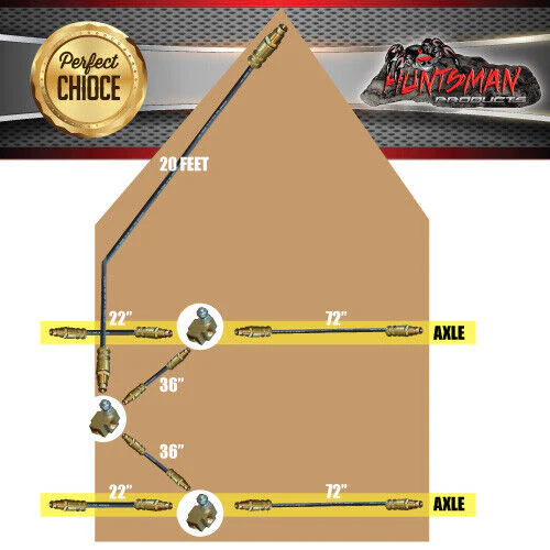 Tandem Boat Trailer Caravan Twin Brake Axle Hydraulic Disc Drum Brake Flexi Hose Line Kit - Image 2