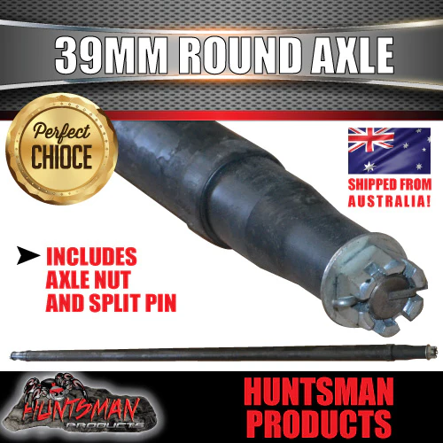 Natural Trailer Solid Axle 39mm Round 79". 2005mm Tip to Tip. 750Kg Suit LM Bearings