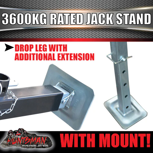 Canopy Trailer Caravan Jack Stand 3600kg Rated Heavy Duty 600mm Extension - Image 3