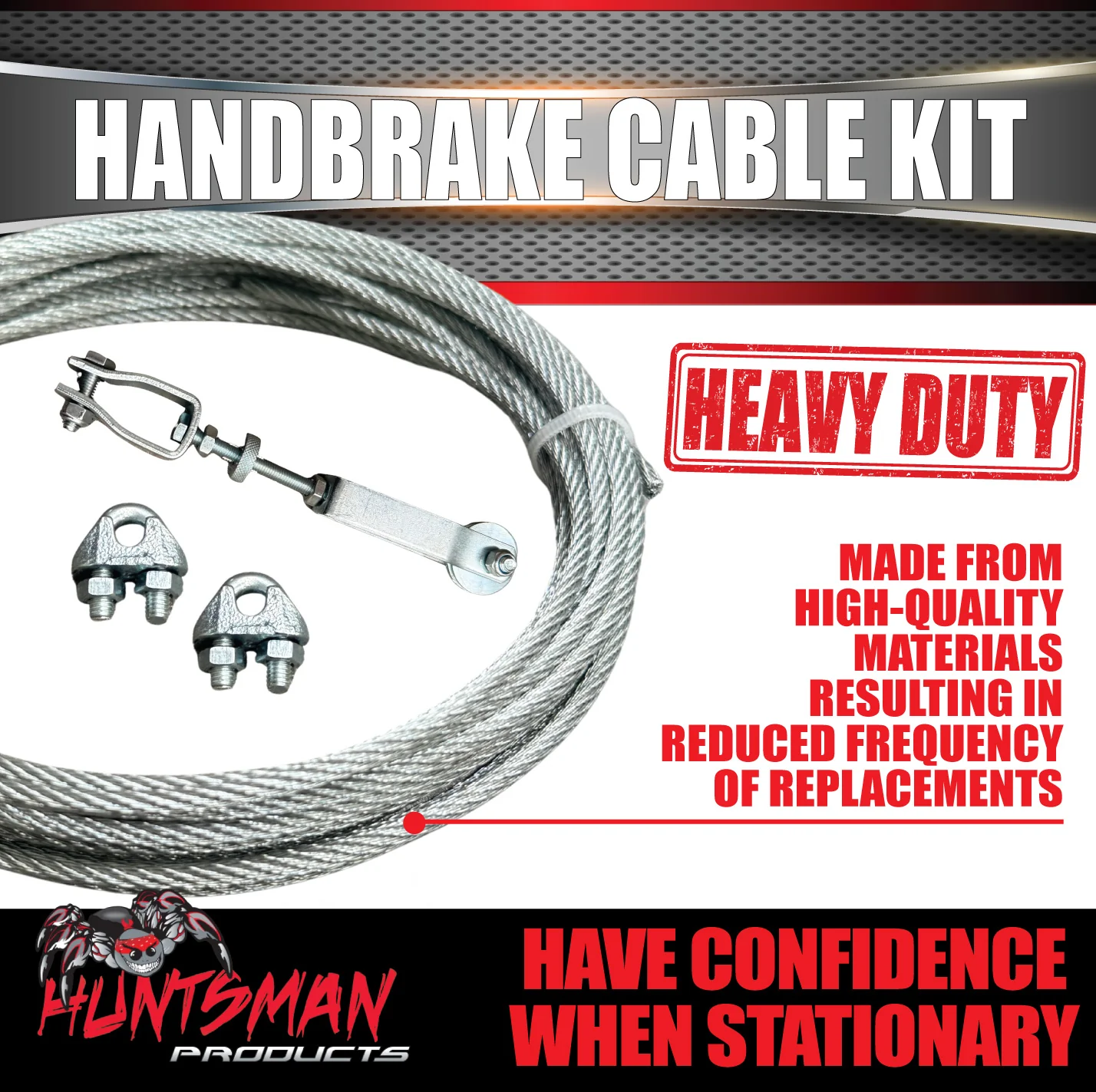 Trailer Caravan Mechanical Coupling Base Plate & Cable Kit inc Curved Arm lever - Image 6