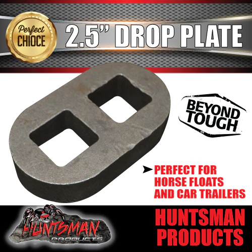 2.5" Drop axle plate suits 40mm square trailer Caravan axle. 30mm thick