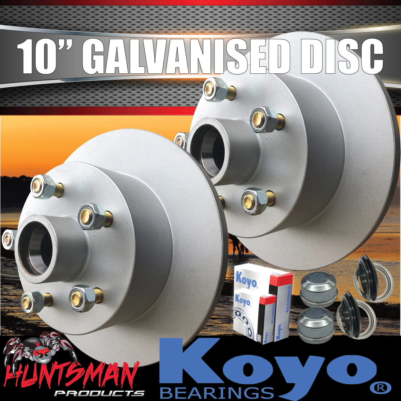 2X 10" HQ Holden Trailer Caravan Galvanised Dacromet Discs & KOYO SL Slimline Bearings - Image 2