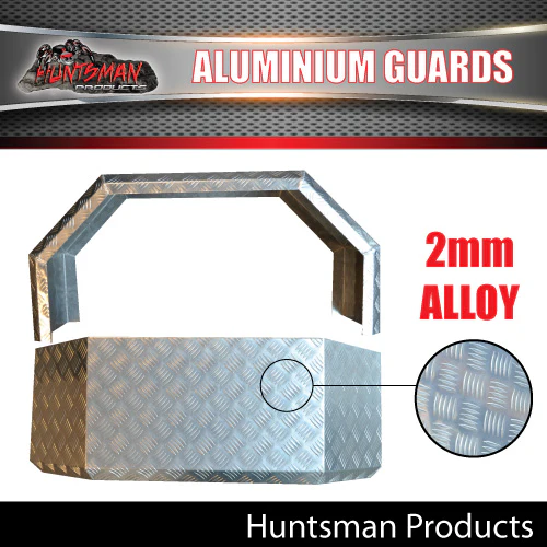 Pair Single Axle Off Road Alloy Chequer Trailer Mudguards Tig Welded front 330mm Wide Guards - Image 2