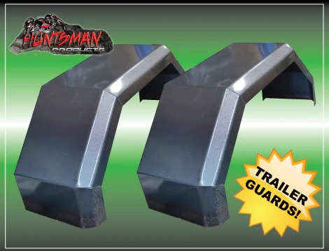 2x Single Axle Off Road Trailer Mudguards, Smooth Steel 330mm Wide Aggressive Folds - Image 4