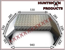 x2 Single Axle Off Road Trailer Mudguards Chequer Steel. 330mm Wide Aggressive folds - Image 2