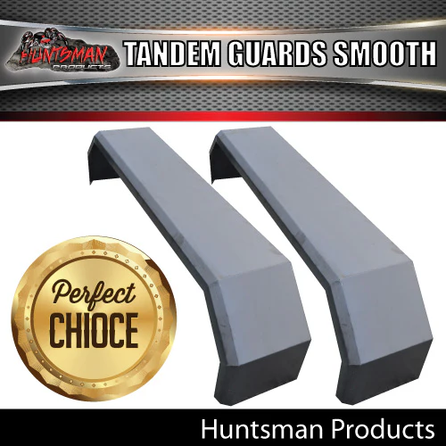 2x 1590mm x 250mm Tandem Axle Smooth Trailer Caravan Mudguards. Suits Slipper Springs - Image 3