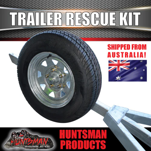 Trailer Rescue Kit , Spare Wheel, 185R14C Tyre & Holder inc hub & LM bearings - Image 4