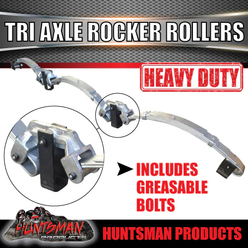 Tri Axle 4500kg 6 Leaf Galvanised Dacromet Rocker Roller Trailer Spring & U Bolt Set. 7mm Thick Springs! - Image 3