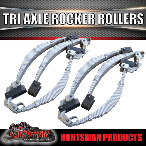 Tri Axle 6750kg 9 Leaf Galvanised Dacromet Rocker Roller Trailer Spring & U Bolt Set. 7mm Thick Springs! - Image 4