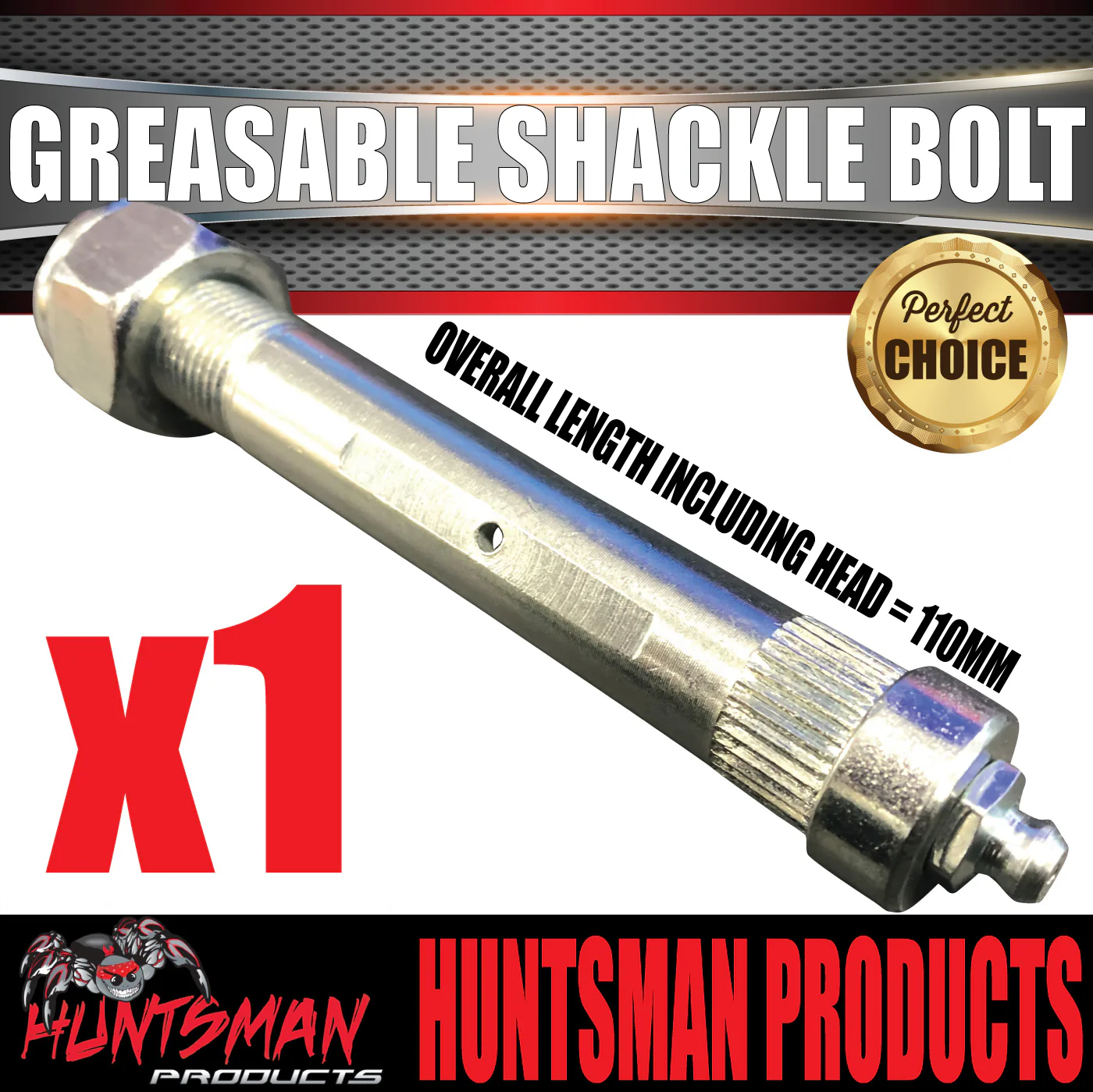 x1 Greasable Trailer Caravan Shackle Spring Bolt & Nut 5/8" X 4" Rocker Roller - Image 4