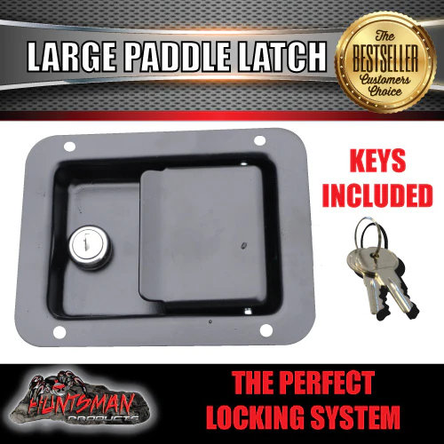 x1 Large Black Paddle Handle Lock Latch for Caravan Ute Toolbox truck - Image 3