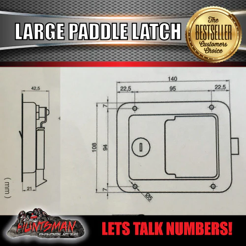 x1 Large Black Paddle Handle Lock Latch for Caravan Ute Toolbox truck - Image 5