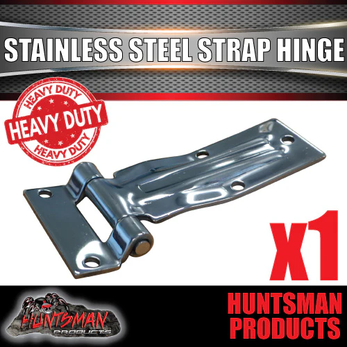 x1 large Stainless Steel Strap Style Hinge For Truck Trailer Boat Box Cabinet