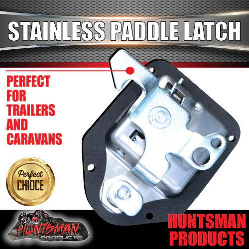 X1 Mini Stainless 110mm x 83mm E coated Paddle Toolbox Lock Latch. For Trailer Truck Caravan Ute door - Image 3