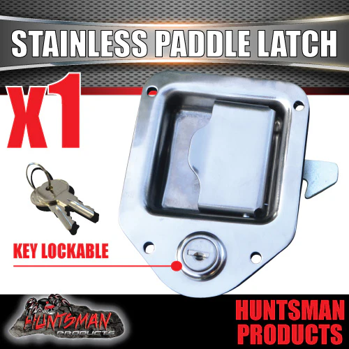X1 Mini Stainless 110mm x 83mm E coated Paddle Toolbox Lock Latch. For Trailer Truck Caravan Ute door - Image 5