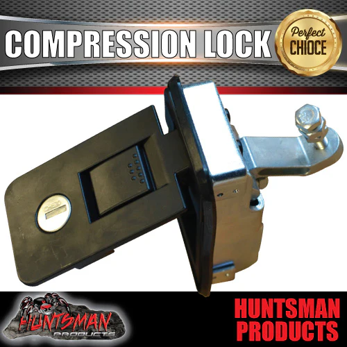 Small Black Compression Lock Push Latch for Tool Box Camper Tradesman Trailer - Image 4