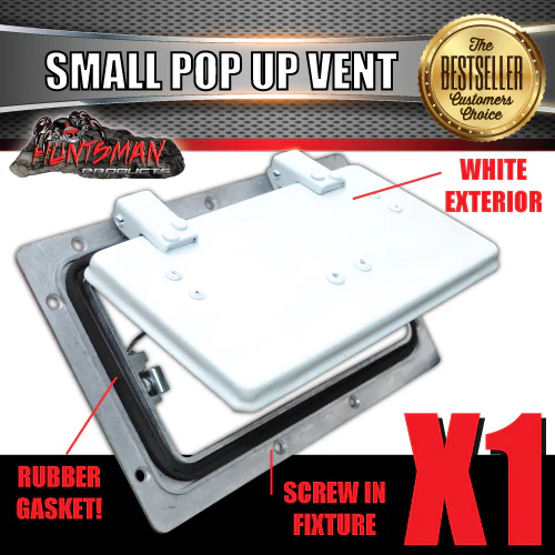 Small White Pop Up Roof Air Vent For Trailer Canopy Horse float Truck Caravan
