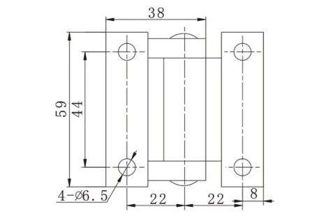 x1 Stainless Steel Butterfly Door Hinge (59mm x 60mm) - Image 4