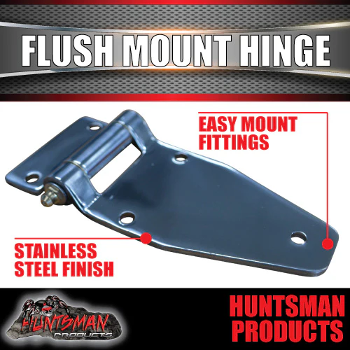 x1 Stainless Steel Flush Mount Hinge with Grease Nipple.  For Truck Trailer Boat Box Cabinet - Image 2