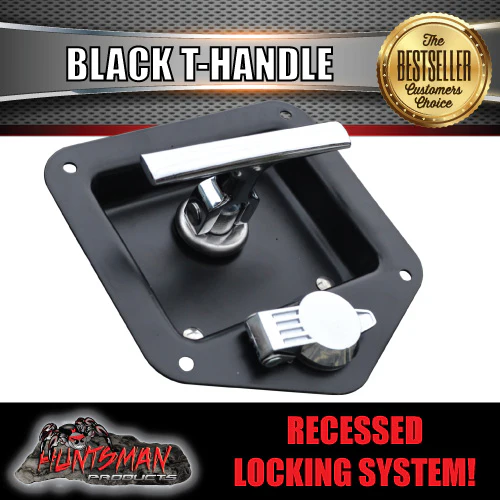 x10 Black T Handle Locks. Stainless Steel, Flush Mount, Tool Box, Canopy Trailer - Image 6