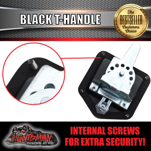 10x Black T Handle Locks & Studs. Stainless Steel, Flush Mount, Tool Box, Canopy, Trailer - Image 3