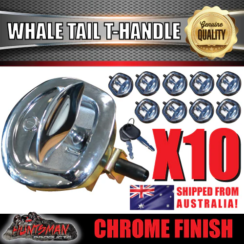 x10 Chrome Whale Tail T Handle Folding Lock for Trailer Caravan Canopy