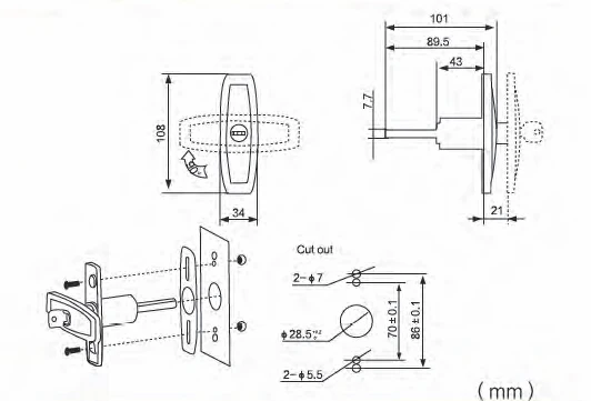x10 Slim T Handle Pop Up Lock Latch for Trailer 4x4 Ute Caravan Canopy Tool box - Image 4