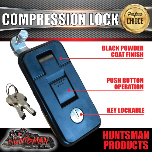x10 Small Black Compression Locks for Tool Box, Camper Tradesman Trailer - Image 3