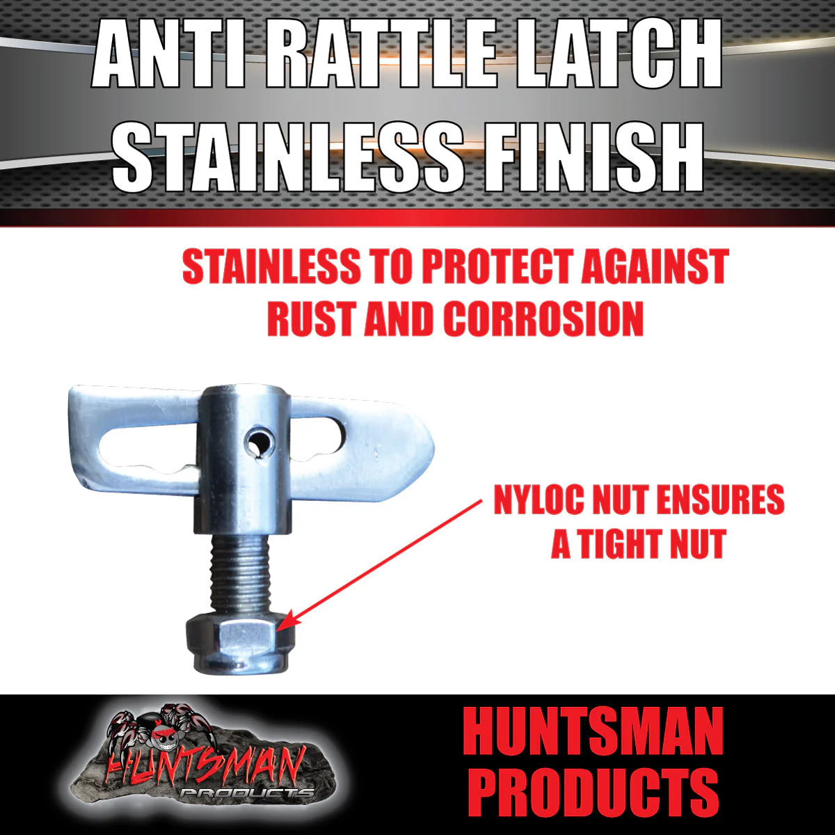 x10 Trailer Ute Stainless Steel Tailgate Anti Rattle Latch Luce Catch - Image 2