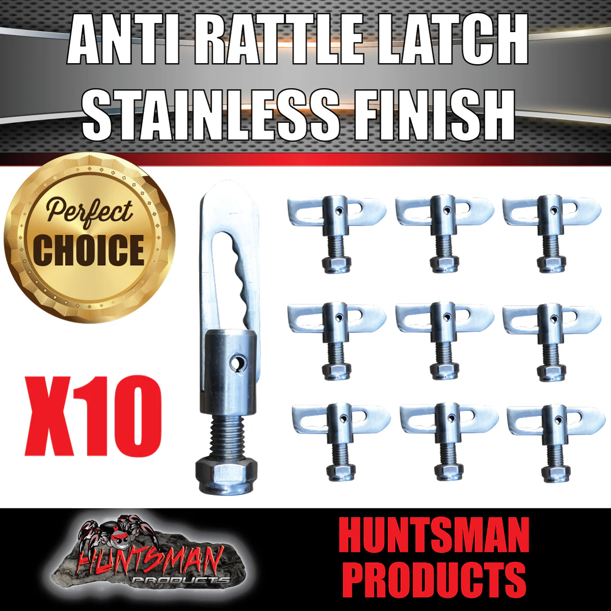 x10 Trailer Ute Stainless Steel Tailgate Anti Rattle Latch Luce Catch - Image 3