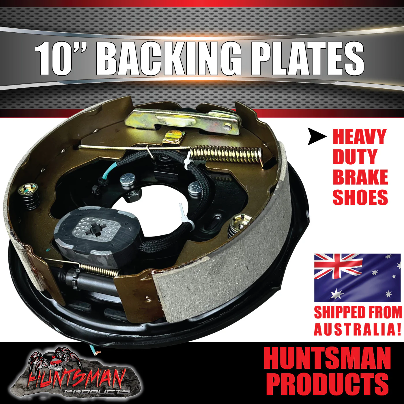 2x 10" Trailer Caravan Electric Brake Backing Plates. Quality Strong Magnets - Image 4