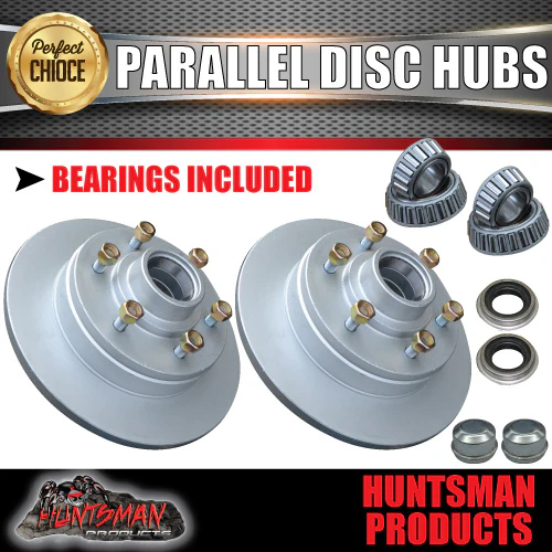 x2 12" Dacromet 1600kg 6 Stud Parallel Trailer Discs 6/139.7 PCD.