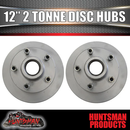 x2 12" Dacromet 2000kg 5 Stud Trailer Discs 5/150 & Bearing Kits. Alko Style & Marine Seals - Image 4