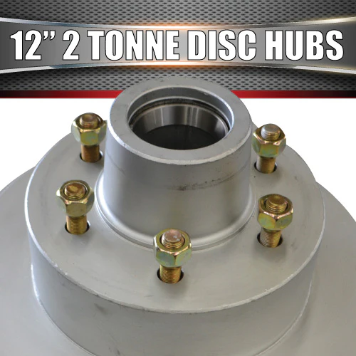 x2 12" Dacromet 2000kg 6 Stud Trailer Discs 6/139.7 Alko Style Jap Bearings - Image 2