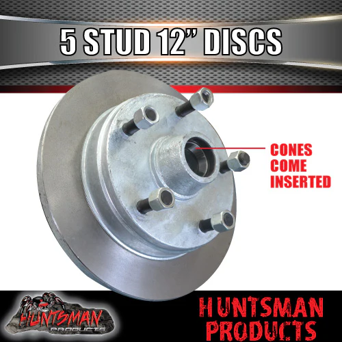 x2 12" Galvanised 5 Stud Trailer Discs 5/150 PCD. LM Koyo Bearings & Marine Seals - Image 3