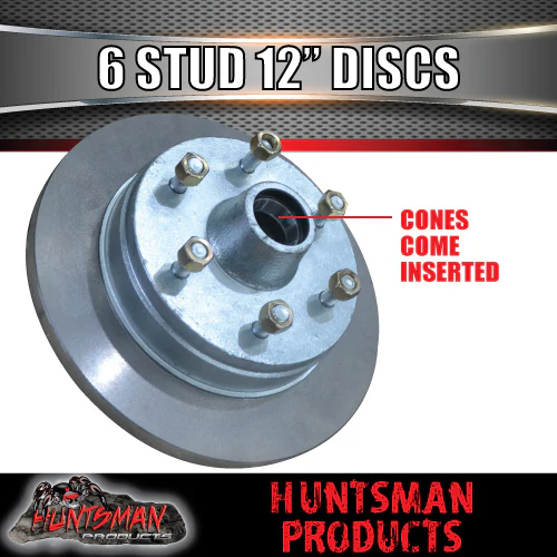 x2 12" Galvanised 6 Stud Trailer Discs 6/139.7 PCD. S/L Bearings & Marine Seals - Image 3