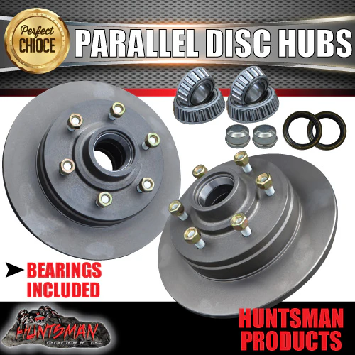 x2 12" Natural Finish 1600kg 6 Stud Parallel Trailer Discs 6/139.7 PCD. L68149